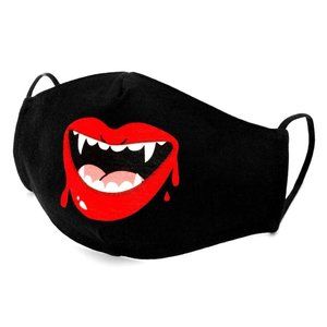 Vampire Black Face Mask Halloween Unisex One Size New